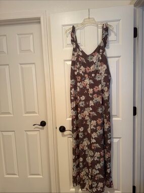 Floral Brown Sleeveless Pantsuit